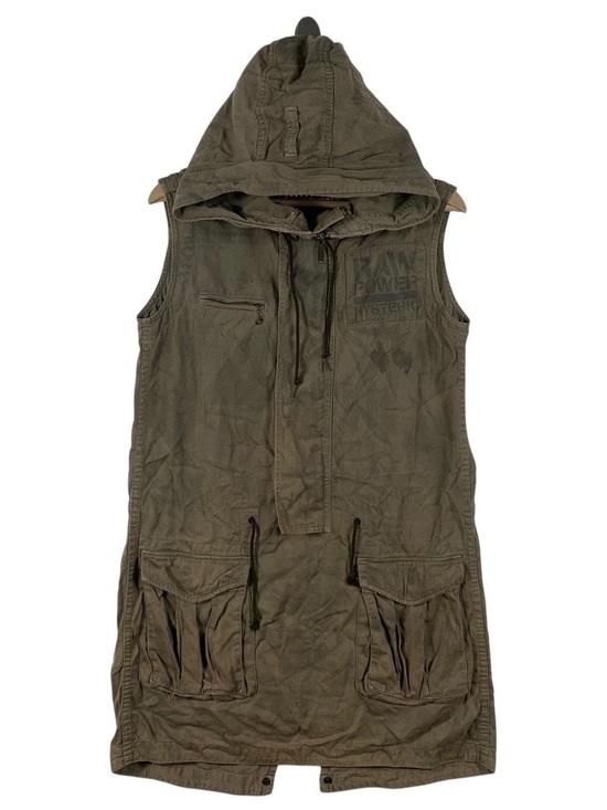 Hysteric Glamour Tops - VERY RARE 🚨 Hysteric Glamour Sleeveless Hooded Utility Vest in Olive Green